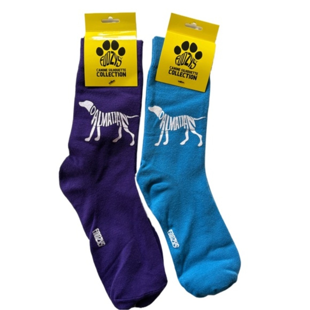 Foozys Dalmatian Purple and Blue Socks